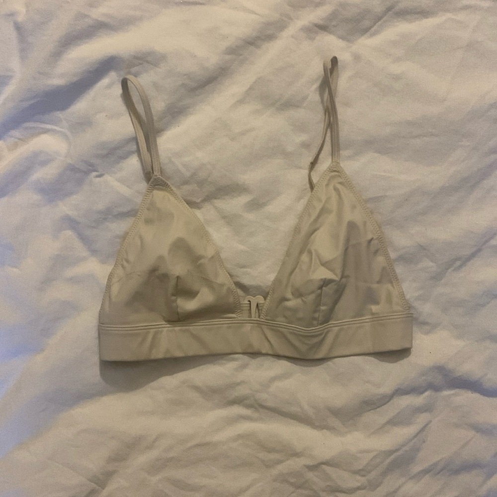 Free People White Faux Leather Bra